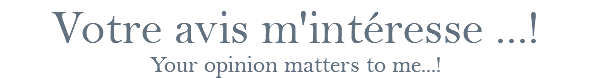 Votre avis m'intéresse ...! Your opinion matters to me...!